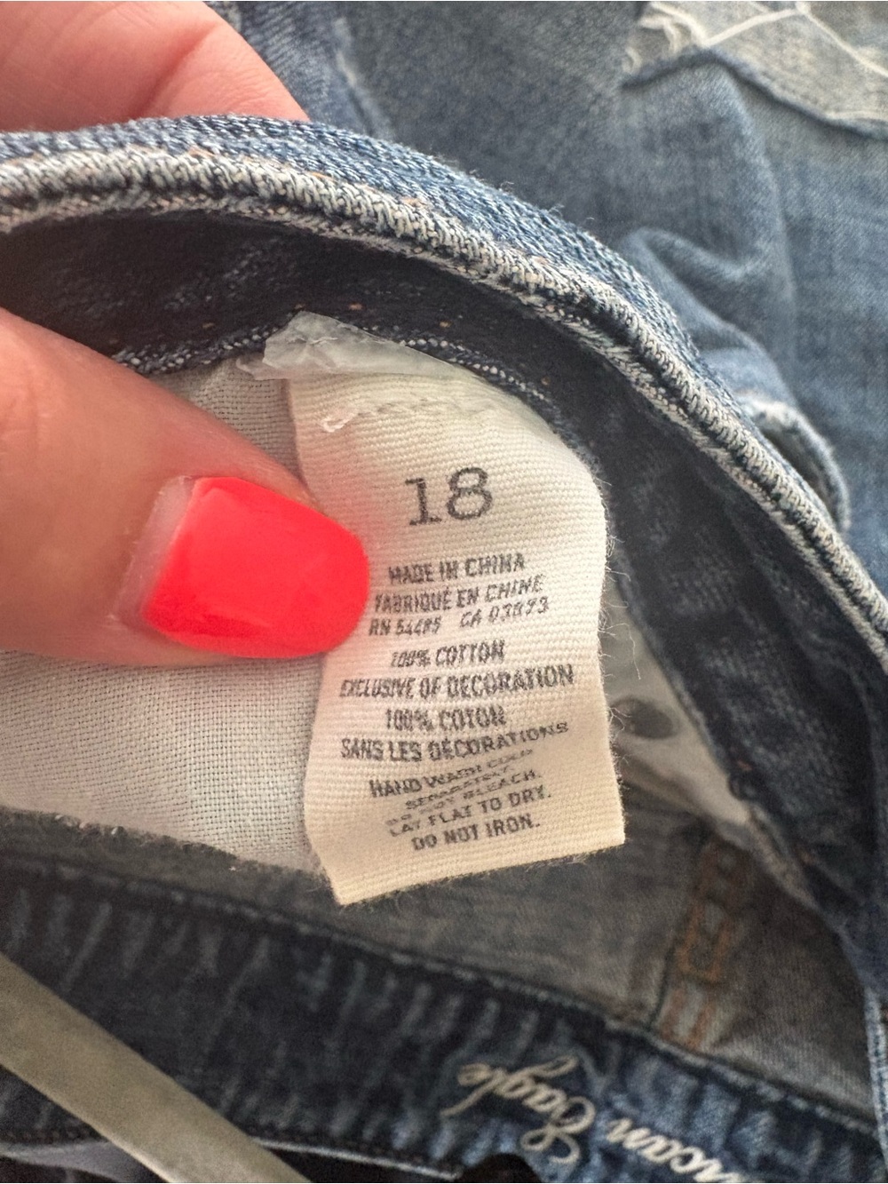 Size 18 American Eagle Outfitters Blue Distressed Denim Shorts - Picture 5 of 5